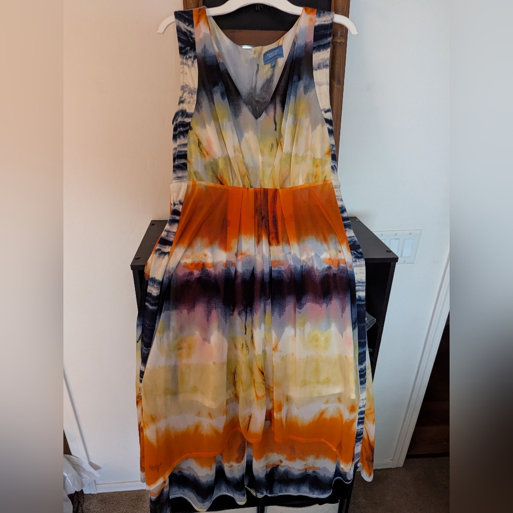Simply Vera Vera Wang Tie Dye High Low Multicolor Dress. Large.